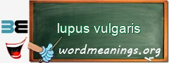 WordMeaning blackboard for lupus vulgaris